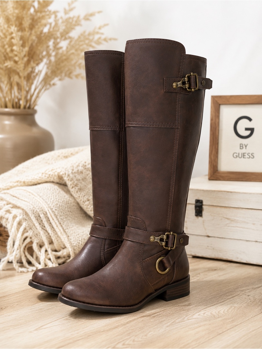 NWOT G by Guess Harvest Riding Boots Women’s Size 6M Dark Brown